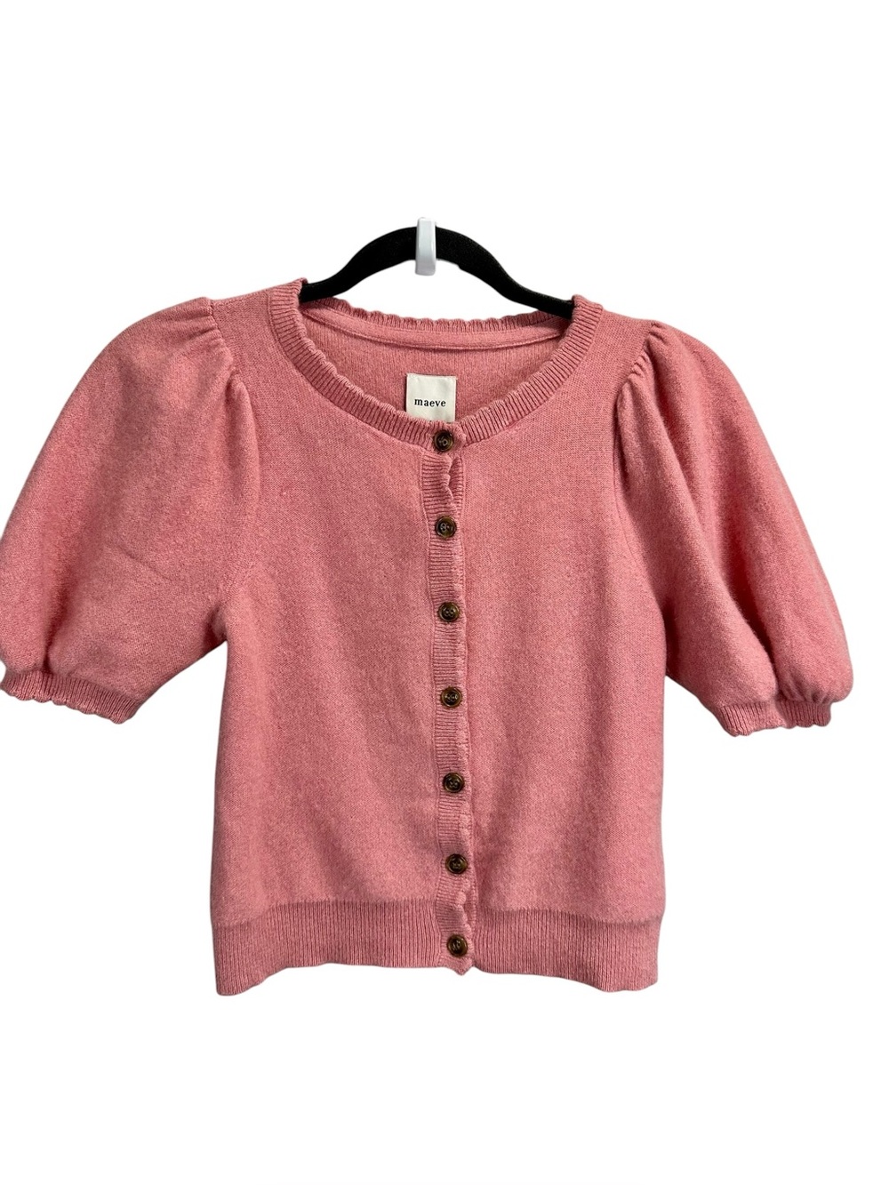 Maeve Anthropologie Puff-Sleeve Cashmere Cardigan Sweater - Picture 5 of 8